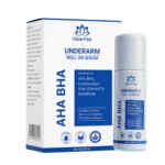 GlowVita AHA BHA Underarm Roll-On Serum – Daily Brightening & Odour Control Formula with Kojic Acid, Glutathione, Licorice Extract, CICA & Vitamin E (50 ml / 30 ml)