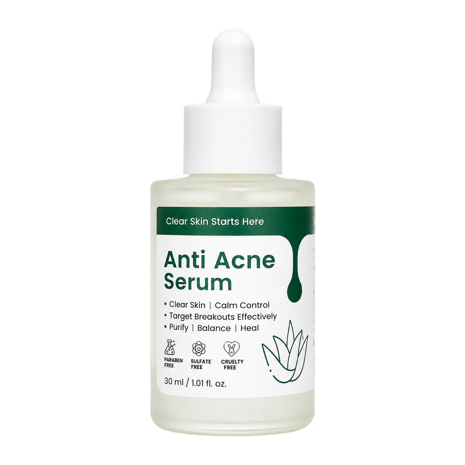 1 copy Glowvita Anti Acne Serum (30 ml / 1.01 fl. oz.) – Target Breakouts & Excess Oil with Niacinamide, Zinc PCA, Tea Tree & Aloe Vera | Paraben-Free, Sulfate-Free & Cruelty-Free Serum for Clear, Balanced Skin - Image 1